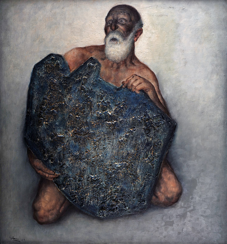 Mario Russo l’uomo e la pietra 1963 100 x 110