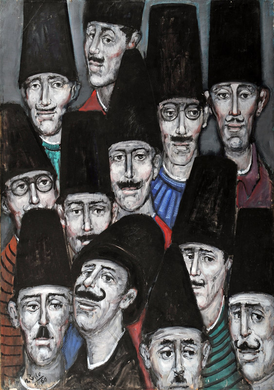 Mario Russo nonnini con cappelli e baffi 1957/70 100 x 70