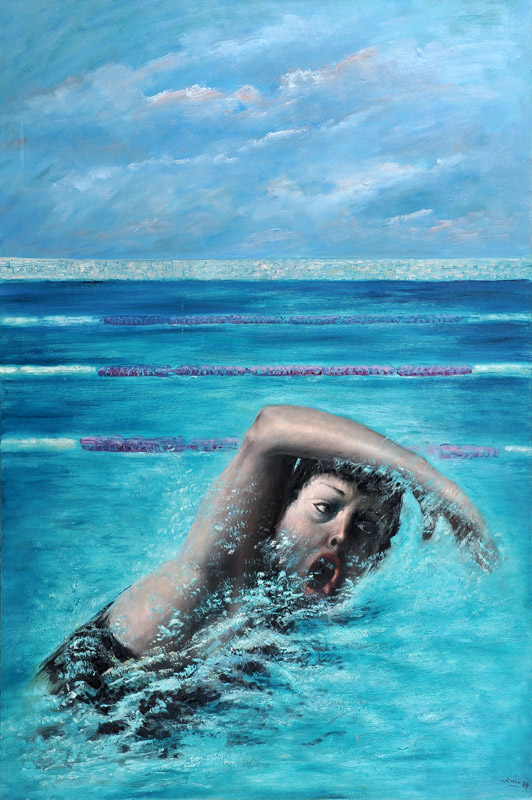 Mario Russo nuotatrice 1979 100 x 150