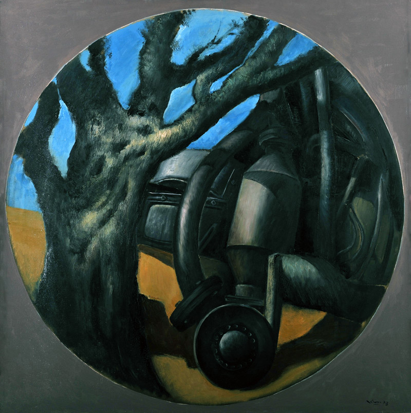Mario Russo ombra di albero su motore 1973 102 x 102