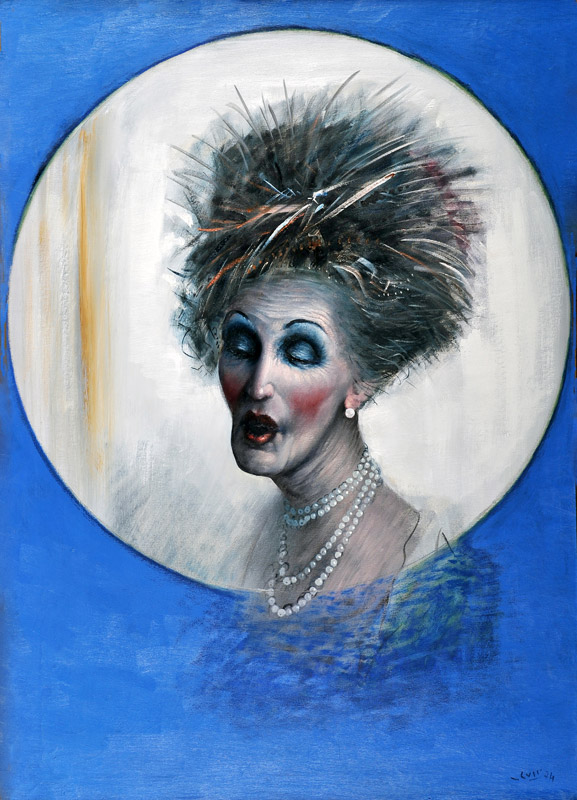 Mario Russo vecchia attrice di cabaret 1974 100 x 80