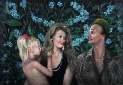 Mario Russo “famiglia di clown” 1987/88 70 x 100