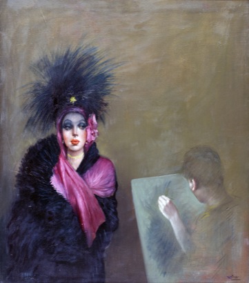 Mario Russo “l’attrice e il pittore” 1983 60x70