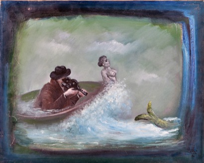 Mario Russo “sirena in vista” 1986 40x50