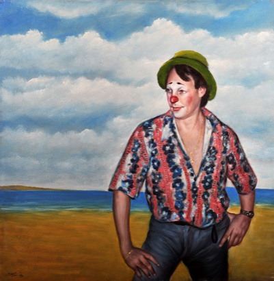 Mario Russo “ritratto di un clown” 1994 100 x 100