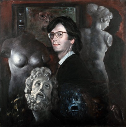 Mario Russo “ritratto di vittorio sgarbi” 1990 100 x 100 (no firma)