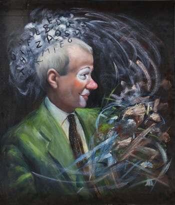 Mario Russo “achille bonito oliva (clown)” 1996 70x80 