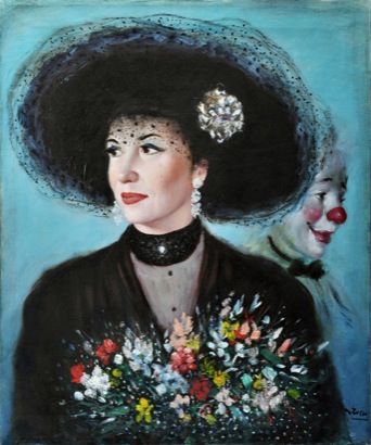 Mario Russo “ritratto dell’attrice e il clown” 1996 50 x 60