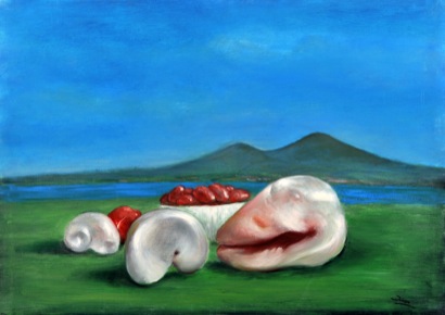 Mario Russo “conchiglie e pomodori” 1994 50 x 70